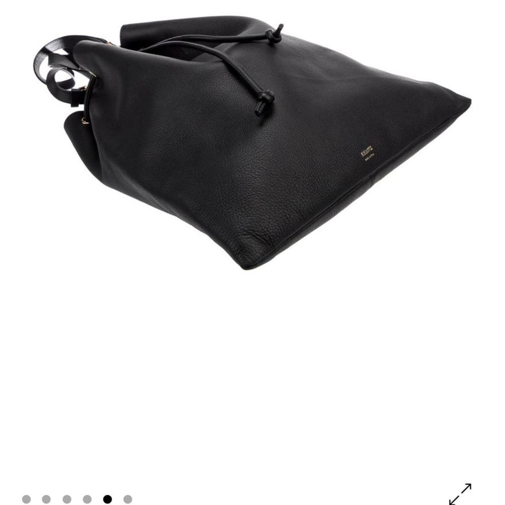 NWT KHAITE Greta Black Leather Drawstring Bag - Picture 11 of 16